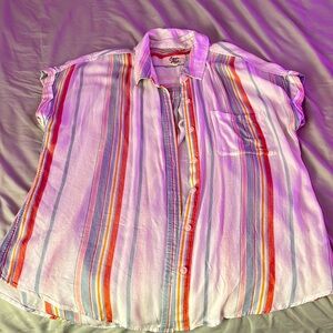 Cosmic Blue Love short sleeve button up